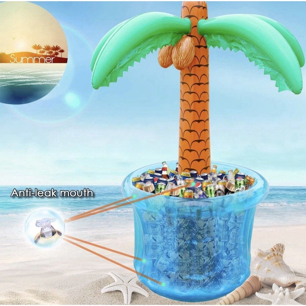 63'' Inflatable Palm Tree Cooler Summer Swimming Party Decor Floating Drink READ - Picture 6 of 10